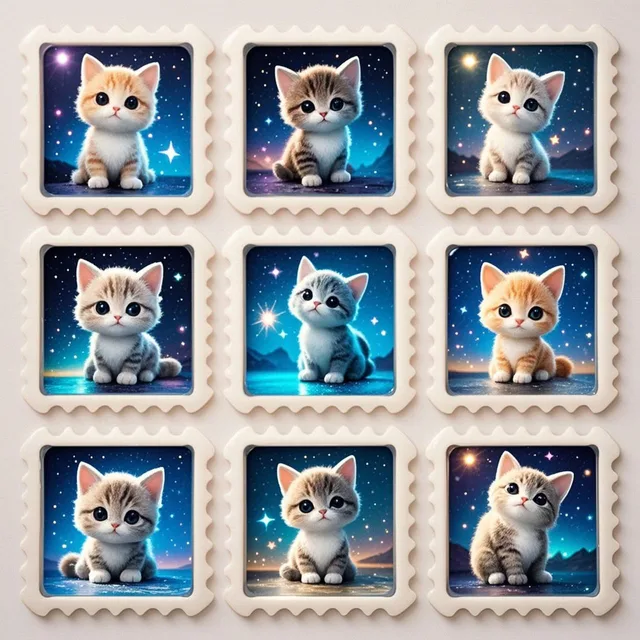9コマ×4 🐱 36匹の子猫と星空