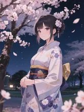 夜の桜 — 桜イラストのAIイラスト｜SUPPART