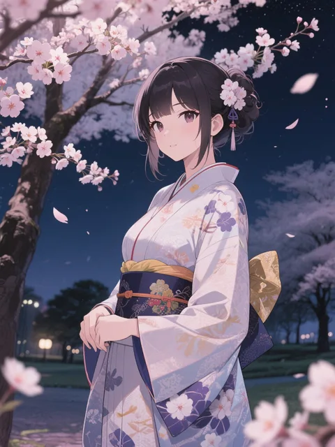 夜の桜のAIイラスト - SUPPART