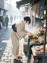 朝市にて