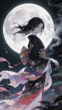 満月の下