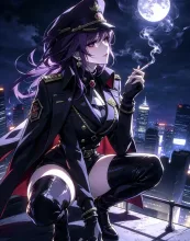 しゃがむ女幹部