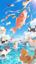 空に泳ぐ鯉のぼり·チャレンジ の投稿作品