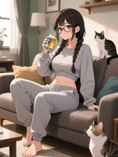 「穂蔵 灯子(ほのぐら とうこ)」のヘソ出しスエット?!