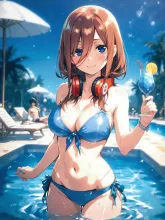 ナイトプールに来た三玖 — 花嫁イラストのAIイラスト|SUPPART