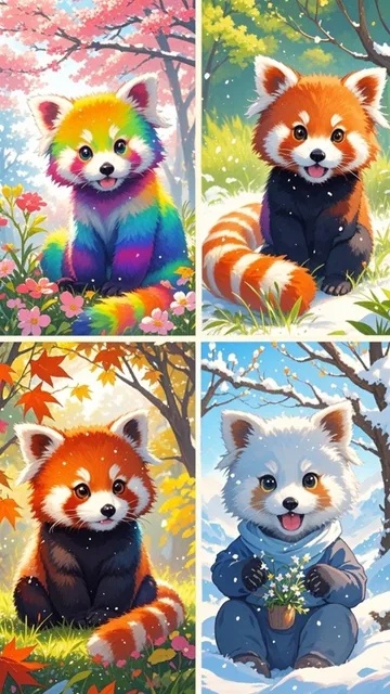 虹色レッサーパンダの四季