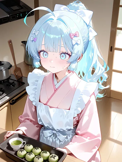 和菓子と水色ちゃん