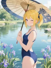 花菖蒲の咲く池·初夏チャレンジ の投稿作品