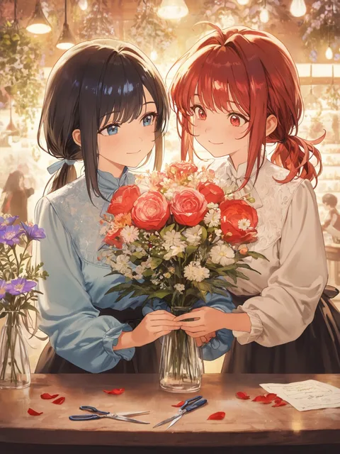 閉店後の花にまぎれた恋
