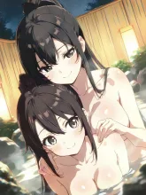 姉妹で温泉