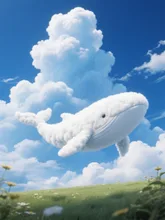 青空にクジラの雲が！