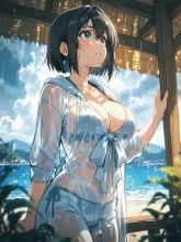 軒先の雨宿り·初夏チャレンジ の投稿作品
