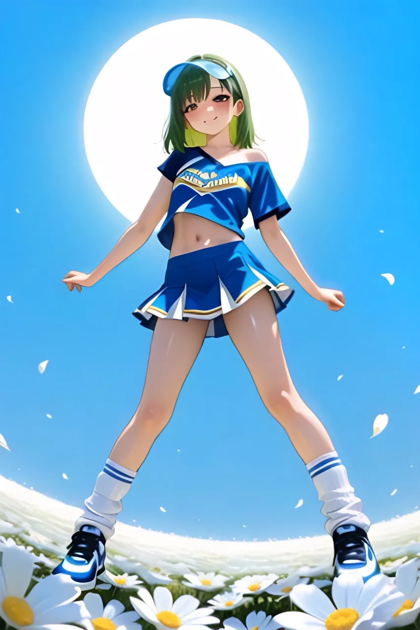 風と花吹雪とチアガール…緑