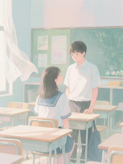 放課後の教室、好きな人と2人きり、目の前に好きな女の子