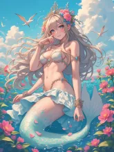 秘密は腕が3本あるということだ — 人魚・マーメイドのAIイラスト|SUPPART