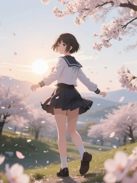 桜舞う少女②