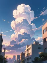 夕焼けと入道雲·初夏チャレンジ の投稿作品