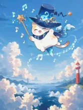 魔法の猫と空の旅2