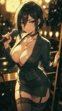 リポートするアナウンサー