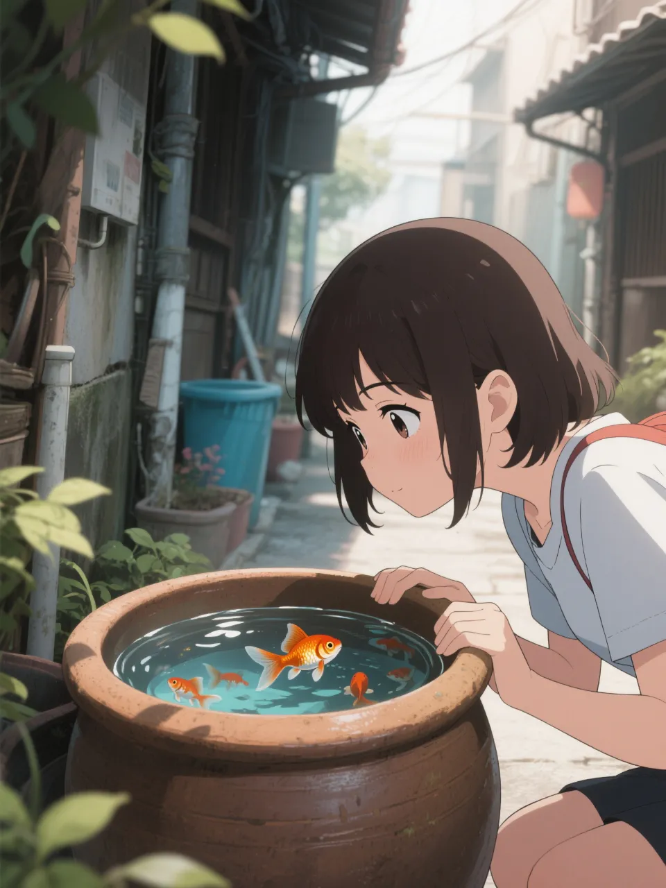 路地裏の金魚