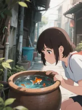 路地裏の金魚