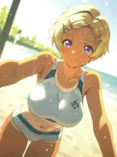 エリザベス・ローゼンクロイツ・安倍と真夏の海 — 真夏イラストのAIイラスト｜SUPPART