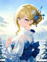 富士山の擬人化·初冠雪のよそおい の投稿作品