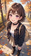 茶髪乙女💕紅葉デート❤️綺麗だね💕
