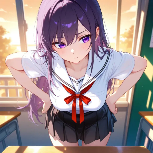 呆れ気味な女の子