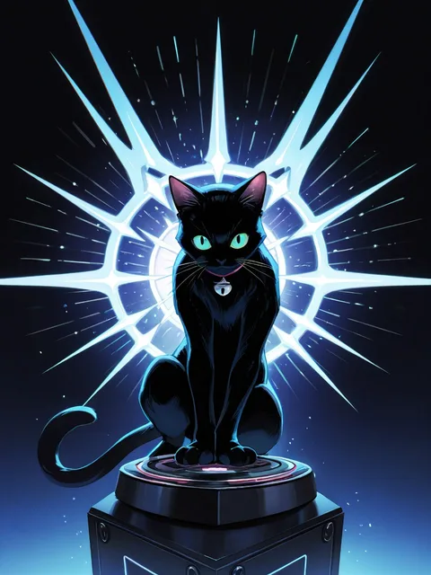 ビート刻むDJガール☆挙手 白猫と黒猫 - 画像生成チャレンジ