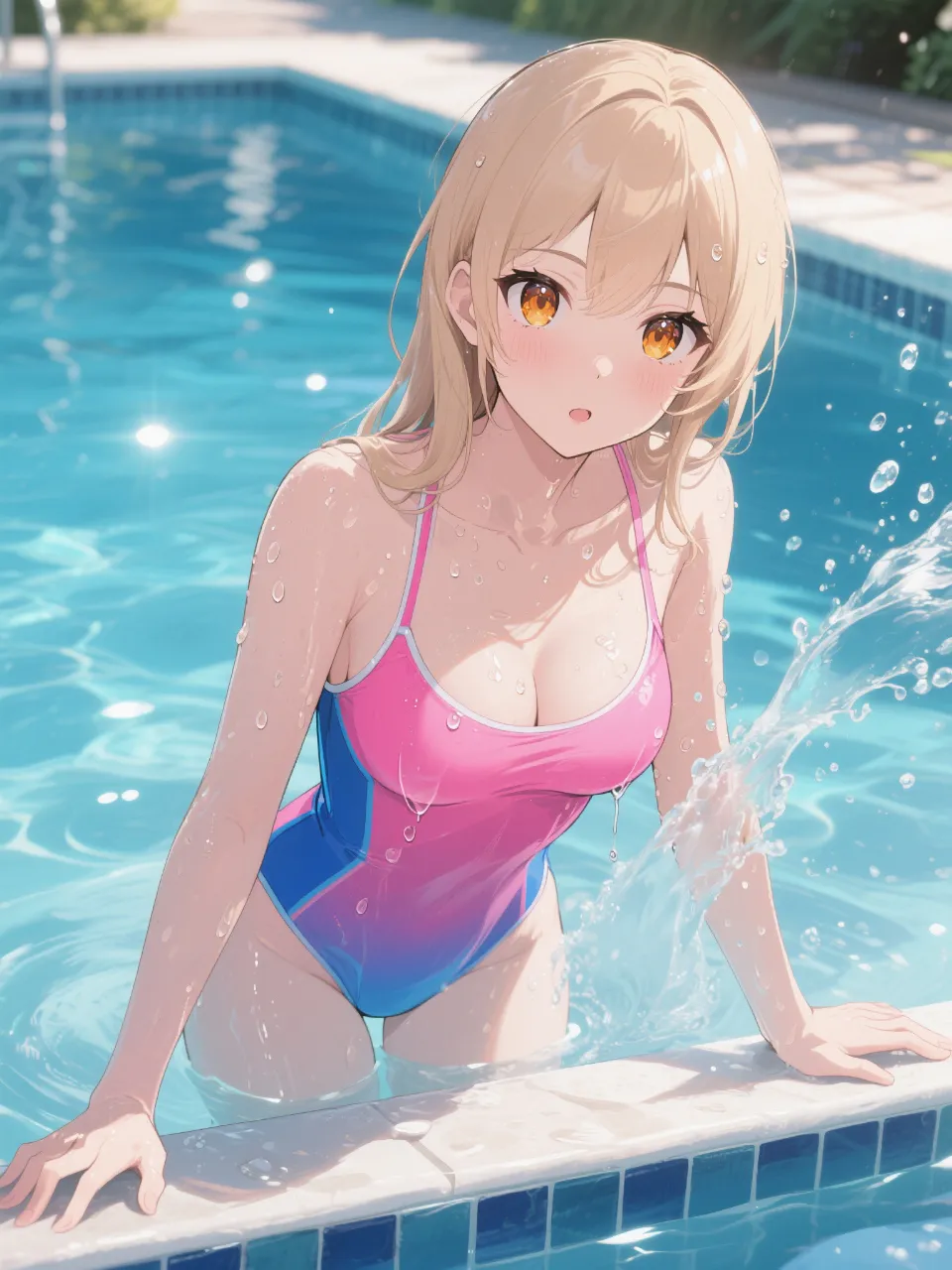 競泳水着の陽子。