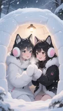 ハスキー姉妹の冬ごもり