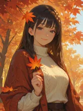 秋ですよ。 — きゅうり子さんのAIイラスト