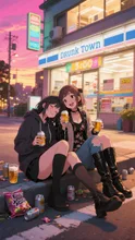 コンビニ前の泥酔タウン