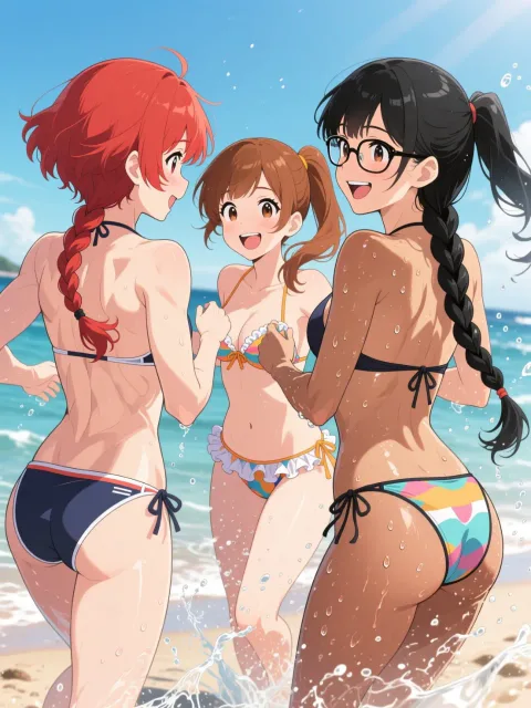 「穂蔵 灯子」と「双子」と真夏のビーチ