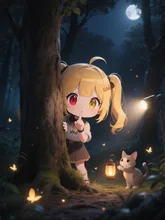 夜のかくれんぼ「しー(*´・x・`*)」