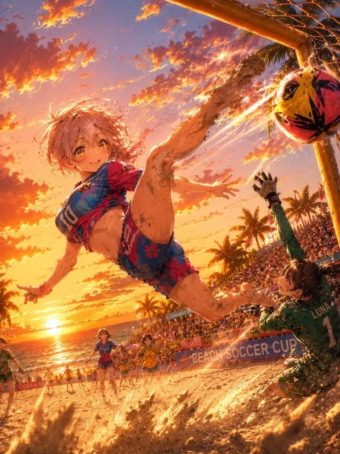 ビーチサッカーの明梨