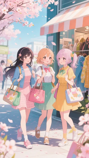 友達と春の買い物