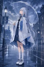 雨降る町