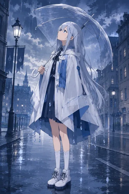 雨降る町