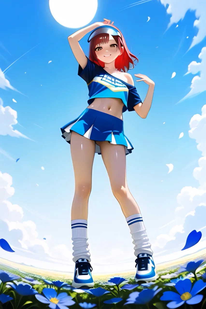 風と花吹雪とチアガール…赤