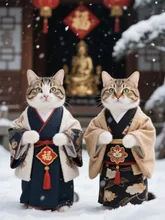 猫の初詣 — 初詣イラストのAIイラスト｜SUPPART