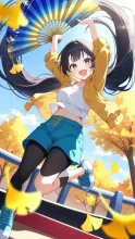 D　秋風を舞い上げる
