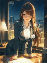 残業明けのOL·深夜オフィスの色気 の投稿作品