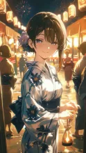 夕涼みの浴衣·初夏チャレンジ の投稿作品