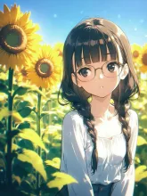 向日葵畑の少女·夏空とひまわり の投稿作品