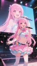 ピンク髪娘💕アイドルデビュー❤️