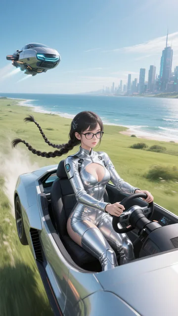 海に向かってアクセル全開!