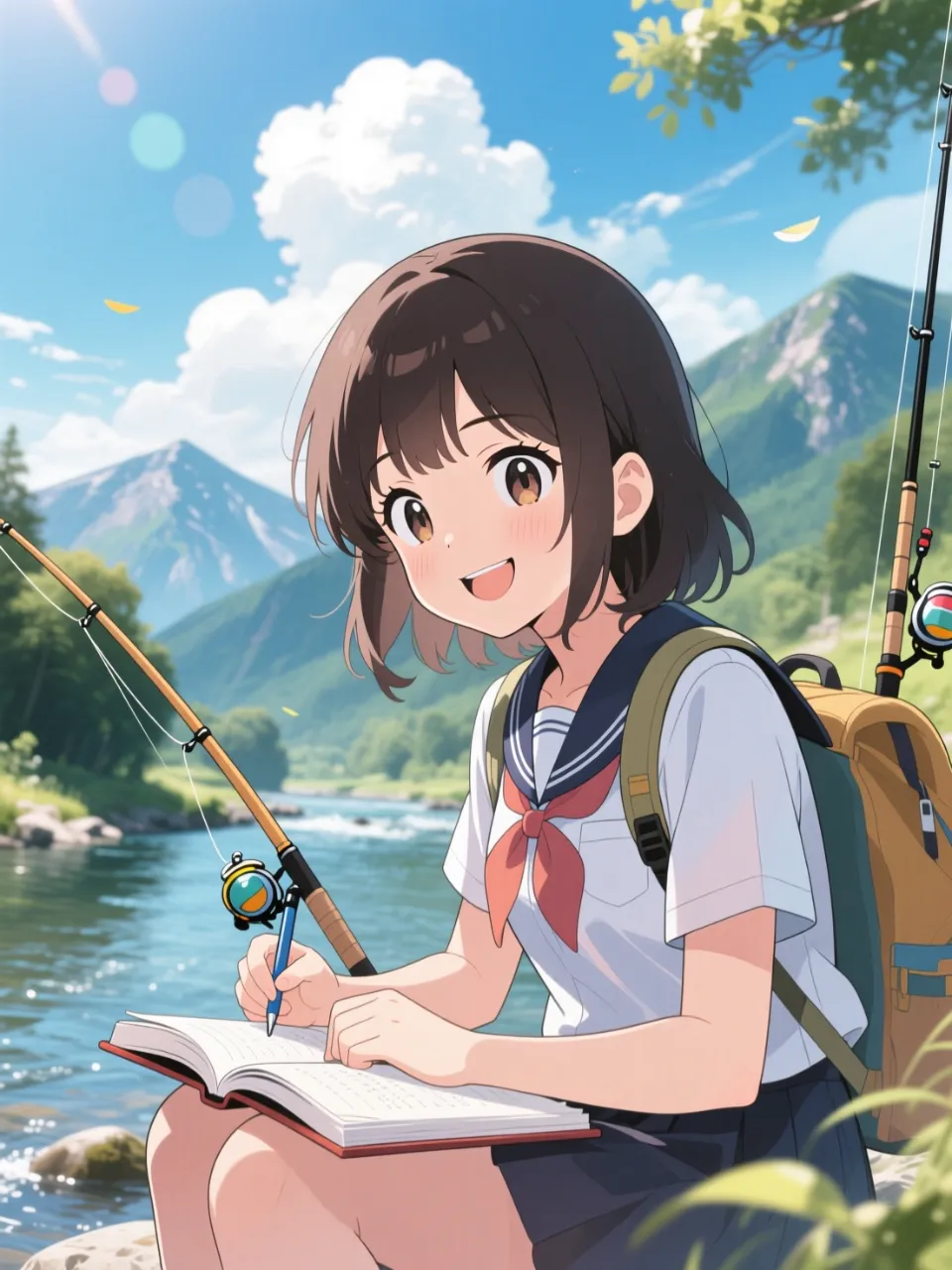 夏空と一冊の釣り日記 — AI art on SUPPART