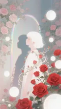 バラと少女